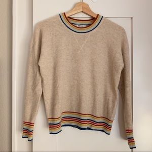 Madewell Rainbow Trim Cashmere Sweater